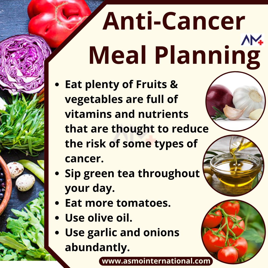 Anti Cancer Meal Planning.
.
bit.ly/3nHERKo
.
#anticancermeals #anticancer #mealplanning #anticancerfood #cancer #plenty #fruits #vegetables #vitamins #nutrients #typesofcancer #sipgreentea #greentea #tomatoes #oliveoil #garlic #onions #abundantly #throughout #healthcare