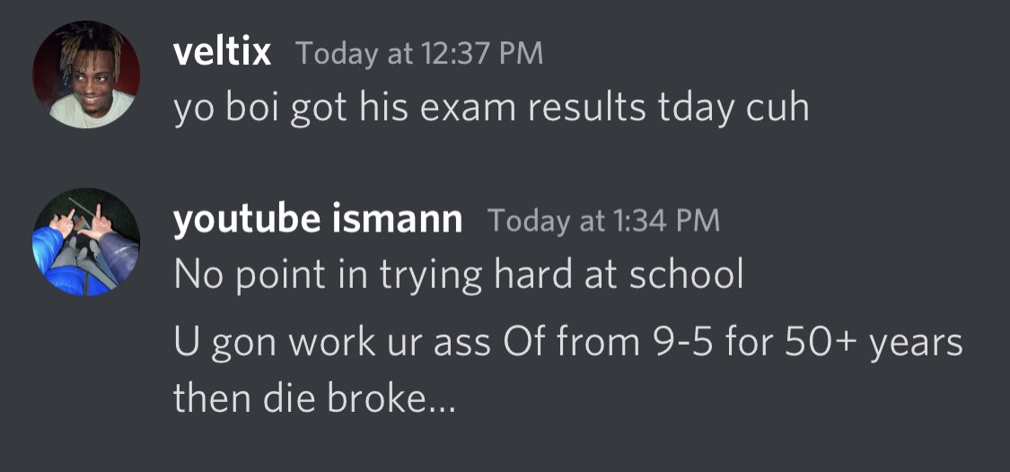 IsmannYoutube's tweet photo. Mums ion Get Why sum of y’all try so hard t school☠️ u gon work for 50+ years and still be broke https://t.co/qD1CAc0T9Z