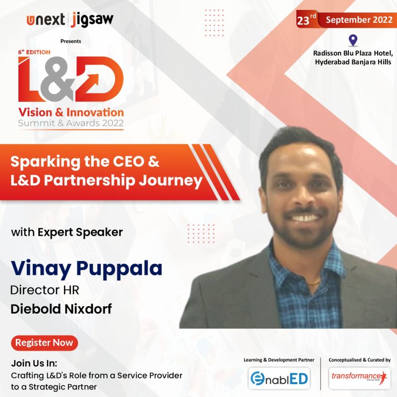 trfforums's tweet image. Sparking the CEO &amp;amp; L&amp;amp;D Partnership Journey with Our Expert Speaker Vinay Puppala from @DieboldNixdorf

At The 6th Edition L&amp;amp;D Vision &amp;amp; Innovation Summit &amp;amp; awards 2022.

Join Us: lnkd.in/dBPXPunJ

#generationalimpact #learninganddevelopment #learningstrategy #learning