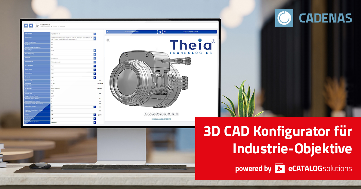 CADENAS GmbH (@cadenas_de) on Twitter photo . <a href="/TheiaTech/">Theia Technologies</a> hat einen #3D #CAD Produktkatalog & On-Demand #Konfigurator für #Industrie-Objektive mit interaktiven 3D Vorschauen & CAD Modellen zum kostenlosen Download eingeführt. Der neue Service verkürzt die Wartezeit der Kunden für 3D Modelle von Tagen auf Minuten. ⏱️ . <a href="/TheiaTech/">Theia Technologies</a> hat einen #3D #CAD Produktkatalog & On-Demand #Konfigurator für #Industrie-Objektive mit interaktiven 3D Vorschauen & CAD Modellen zum kostenlosen Download eingeführt. Der neue Service verkürzt die Wartezeit der Kunden für 3D Modelle von Tagen auf Minuten. ⏱️
