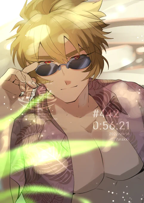 # 七浦創作版深夜の真剣お絵描き60分一本勝負夏の推し/蘇芳#創作 #閑神_水着シリーズ 