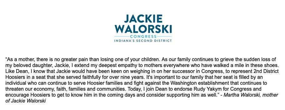 A New Statement from Martha Walorski, Jackie's Mother: