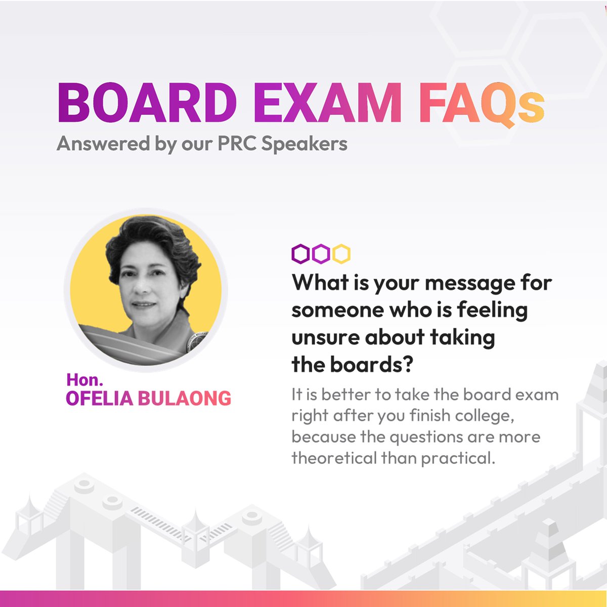 ChEckBoard2024's tweet photo. 2 MORE DAYS left to register!
Some of your FAQs are answered by our PRC speakers to give a glimpse of what’s in store for you at the event!
Register now for Php120 at https://t.co/oOuvjKqxoj
Together, let us reinforce your foundations!
#ChEckBoard2022
#ReinforcingFoundations https://t.co/Ptr1CjrvDR