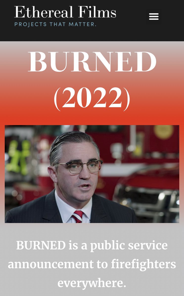 Most FireFighters &amp; legislators don’t know that the gear we wear to protect us is MADE w/ PFAS, a highly toxic chemical that causes cancer. @EtherealFilmsUS documentary, which will be out soon, raises awareness of the deadly chemical called PFAS. #Retweet Etherealfilms.org/burned