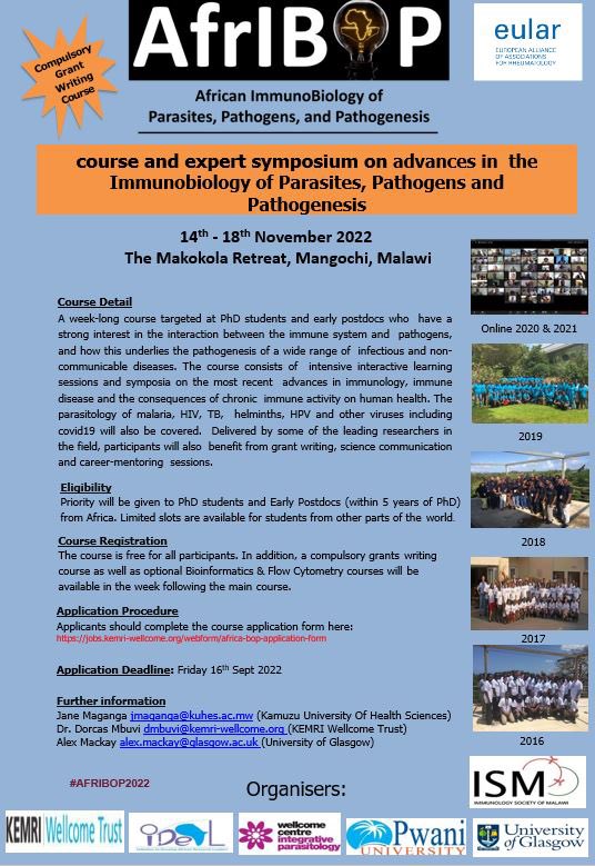 WCIPGLASGOW's tweet image. Big thanks to @eular_org for sponsoring a symposium within the #AFRIBOP22 training course. Taking ground breaking research to Africas next top scientists #knowledgexchange @IainBMcInnes1