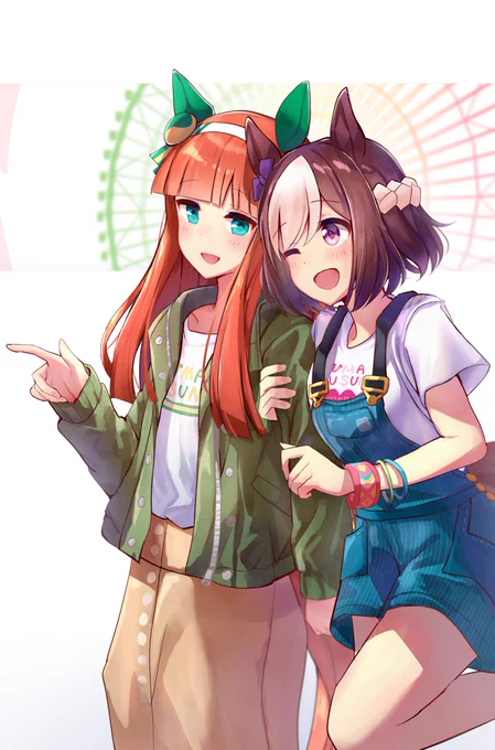スペスズよみうりランドコラボの私服描いてみました#ウマ娘 