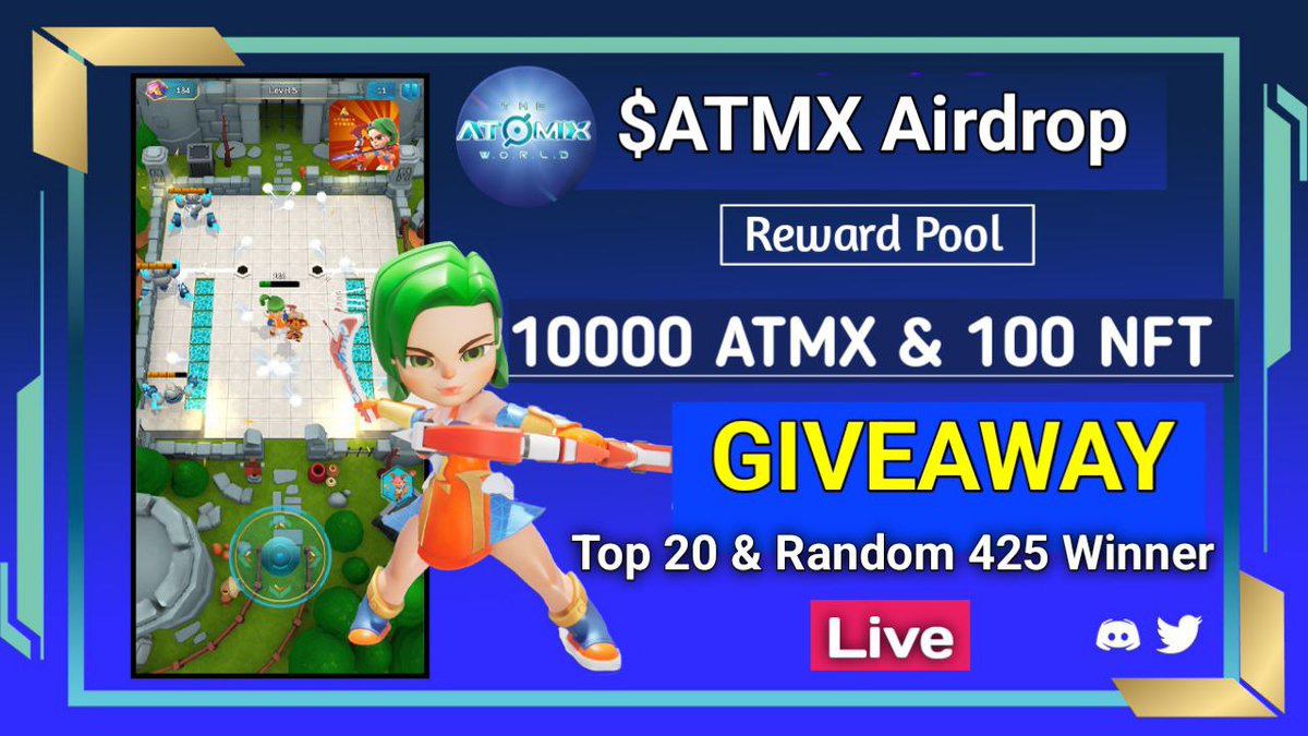 📣Massive #Giveaway 🔥

😱 Reward Pool-
🎁 10,000 ATMX Token &amp; 100 WL ( Worth 1000$ )

To Enter:
✅Follow @CB_SOLANA &amp; <a href="/NFTVenturePro/">NFT Venture || Web 3.0 🧭</a> &amp; @TheAtomixWorld
✅RT &amp; Tag 3 Frns
✅ Finish Tasks - wn.nr/vkMt4K

 #Airdrop #BoxGiveaway #freeNFT #NFT