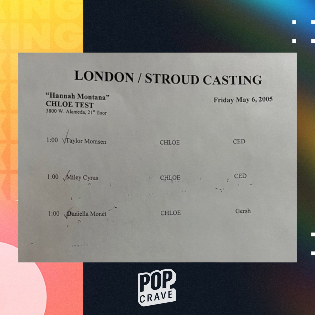 PopCrave's tweet photo. Lisa London, the original casting director on #HannahMontana, confirms it came down to Daniella Monet, Taylor Momsen and Miley Cyrus for the role of Hannah Montana. https://t.co/DST4rOHdxy