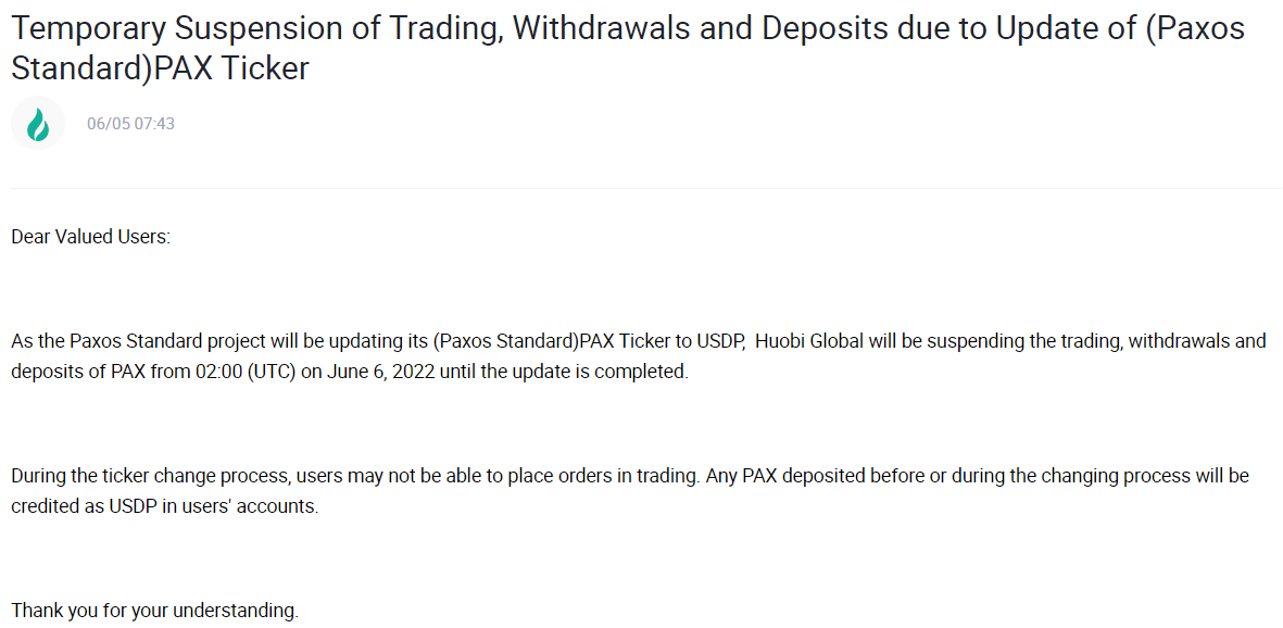 nooq___'s tweet photo. A couple of month ago I contacted @TheBlock__  and other crypto news sites to investigate Huobi for insolvency after they froze $USDP (Paxos USD) for bogus reasons, but of course there was no response.
https://t.co/s7eMxwhkEH https://t.co/D9GcbwG3po