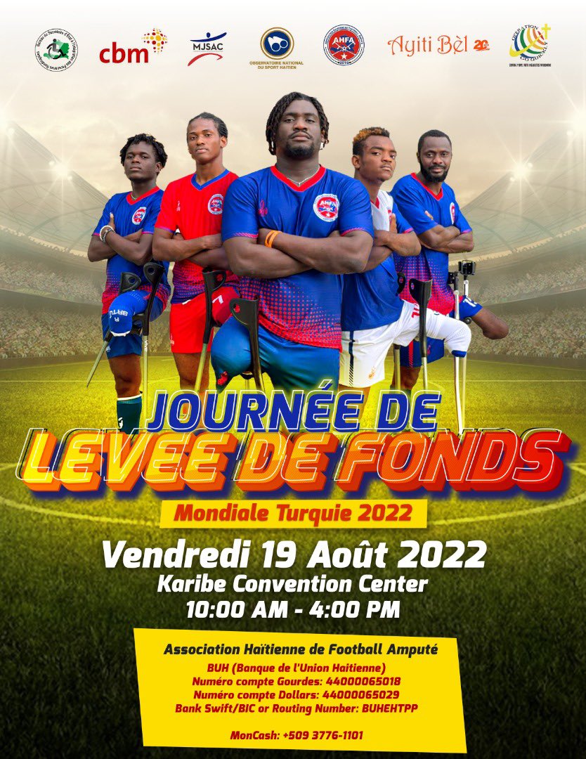 S.E Genard Joseph (@genard_joseph) on Twitter photo Supportons tous les efforts de la sélection haïtienne des Amputés! supportons la lutte pour l’inclusion sociale en Haïti. Ce vendredi 19 le pays vous appelle à faire un geste de solidarité avec l’équipe <a href="/Frantzduval/">Frantz Duval</a> <a href="/carelpedre/">Carel Pedre</a> <a href="/unesco_haiti/">UNESCO Haïti</a> <a href="/TainoL/">Roxane Ledan</a> <a href="/EmbassyOfHaiti/">Embassy of Haiti in USA</a> <a href="/HTGouvInfo/">Haiti Gouv Info</a> Supportons tous les efforts de la sélection haïtienne des Amputés! supportons la lutte pour l’inclusion sociale en Haïti. Ce vendredi 19 le pays vous appelle à faire un geste de solidarité avec l’équipe <a href="/Frantzduval/">Frantz Duval</a> <a href="/carelpedre/">Carel Pedre</a> <a href="/unesco_haiti/">UNESCO Haïti</a> <a href="/TainoL/">Roxane Ledan</a> <a href="/EmbassyOfHaiti/">Embassy of Haiti in USA</a> <a href="/HTGouvInfo/">Haiti Gouv Info</a>