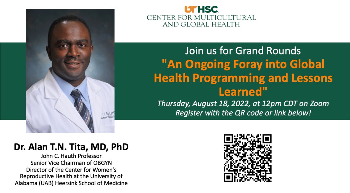 Excited to welcome Dr @atitapatterns, Senior Associate Dean for Global and Women’s Health @UABHeersink for CMGH Grand Rounds today. He will discuss “An Ongoing Foray into #GlobalHealth Programming and Lessons Learned” 12 noon CST You can join on zoom: bit.ly/3pq6R82