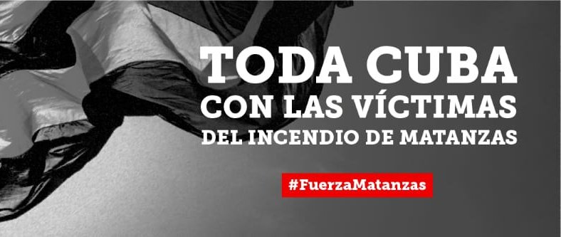 MMarreroCruz's tweet photo. Este 19 de agosto se realizarán las honras fúnebres a los caídos en el cumplimiento del deber durante el incendio en la Zona Industrial de #Matanzas.
#Cuba decretó duelo oficial desde las 6 horas del 18 de agosto hasta  las 12:00 de la noche del 19 de agosto.
#CubaHonra https://t.co/jVZjiWuPIj