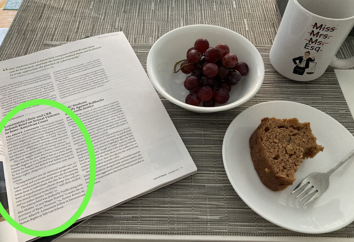 Pleasantly surprised this morning to find myself quoted in the Yale Law Report, discussing the @schellcenter and @ReproRights amicus brief in the case of Angulo Losada v. Bolivia (1/2)
