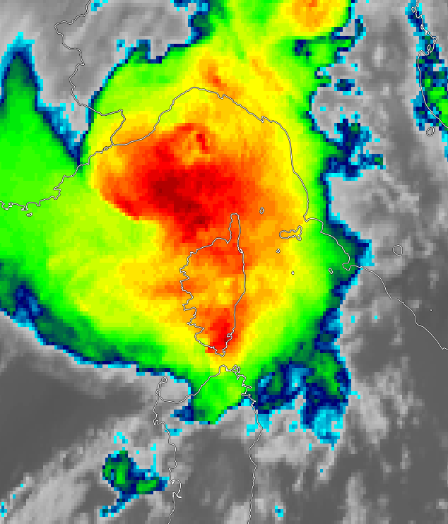 Les violents #orages qui ont frappé la #Corse ce matin sont liés à un système convectif de méso-échelle (