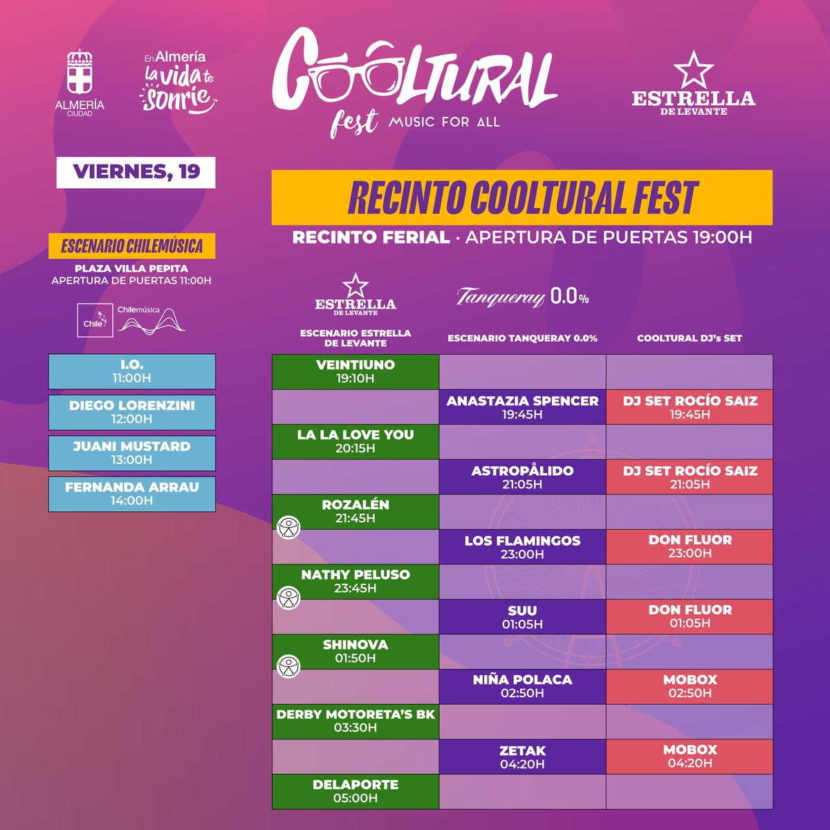 ¡Arrancamos la segunda jornada con muchas ganas! 🕺🏼 Coolters, ¿preparados para todos los conciertos de hoy? 🎸

No te pierdas ningún concierto en los siguientes escenarios

Encuentra toda la información en coolturalfest.com ℹ️

#coolturalfest #coolturalfest2022