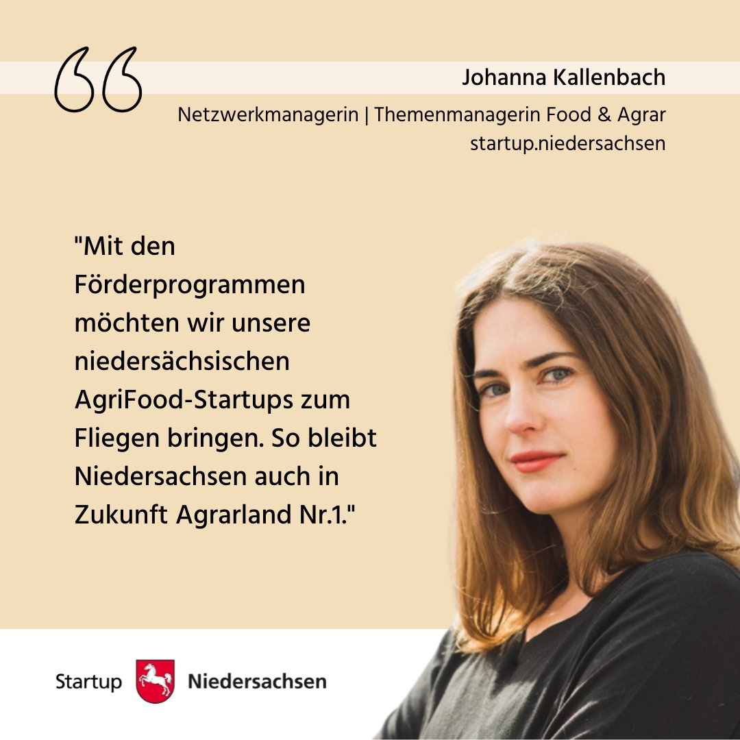 Mit einem Food-Startup in Niedersachsen durchstarten? Das geht mit und dank Johanna Kallenbach, unserer Themenmanagerin! Unsere kostenlosen Programme bieten zahlreiche Möglichkeiten zum Netzwerken und bereichern euer Startup mit Expert*innenwissen. 👉bit.ly/3SYpGgb