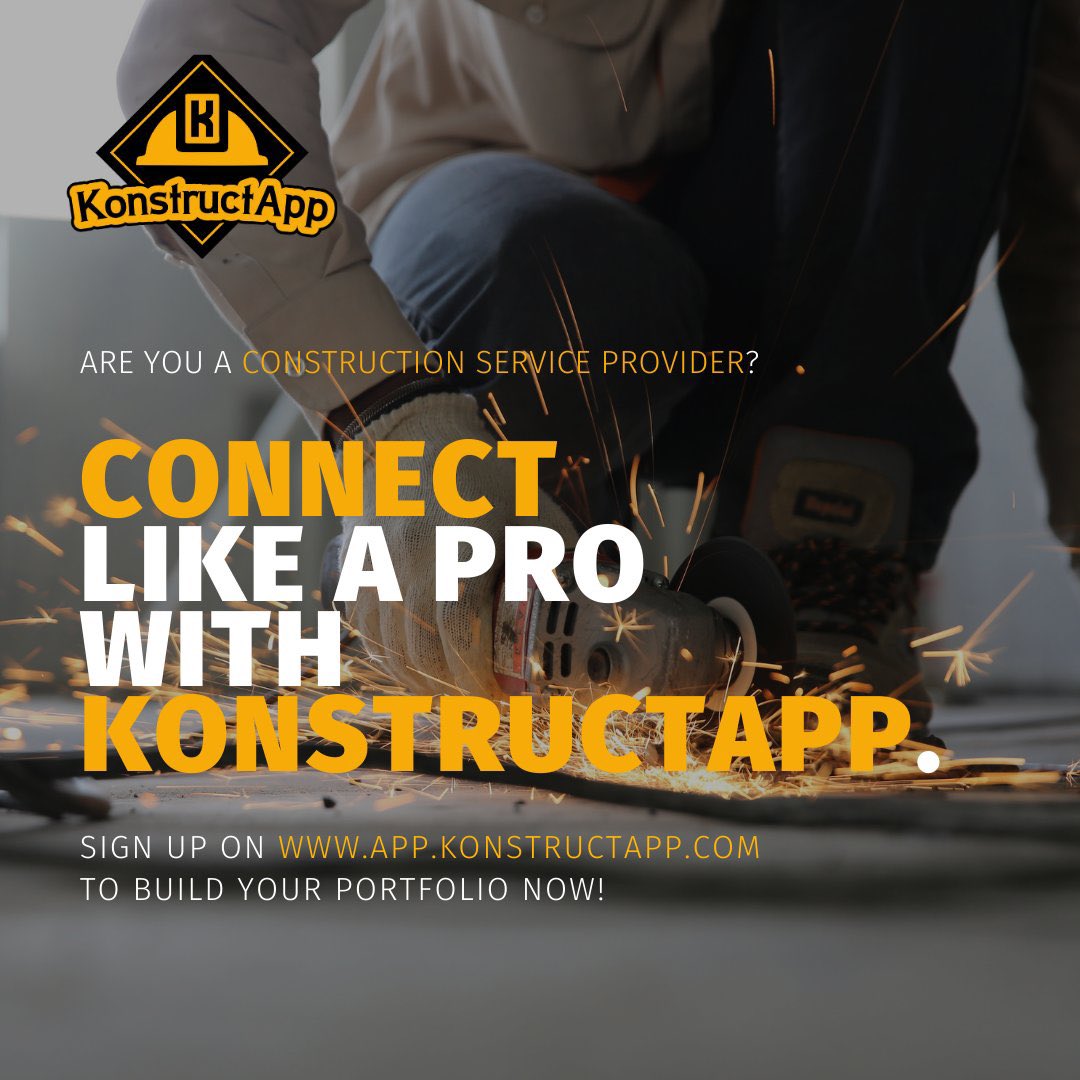 KonstructApp's tweet photo. Construction services shouldn’t be headaches, get it right.
Visit https://t.co/CUD1z8LFyY 
Demand &amp; Supply starts here. https://t.co/1XIyghtNeX