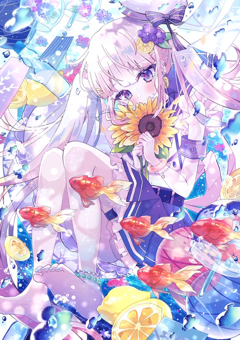 #夏休みはフォロワーさんが増えるお気に入りの夏イラスト〜...。よかったらよろしくお願いします...! 