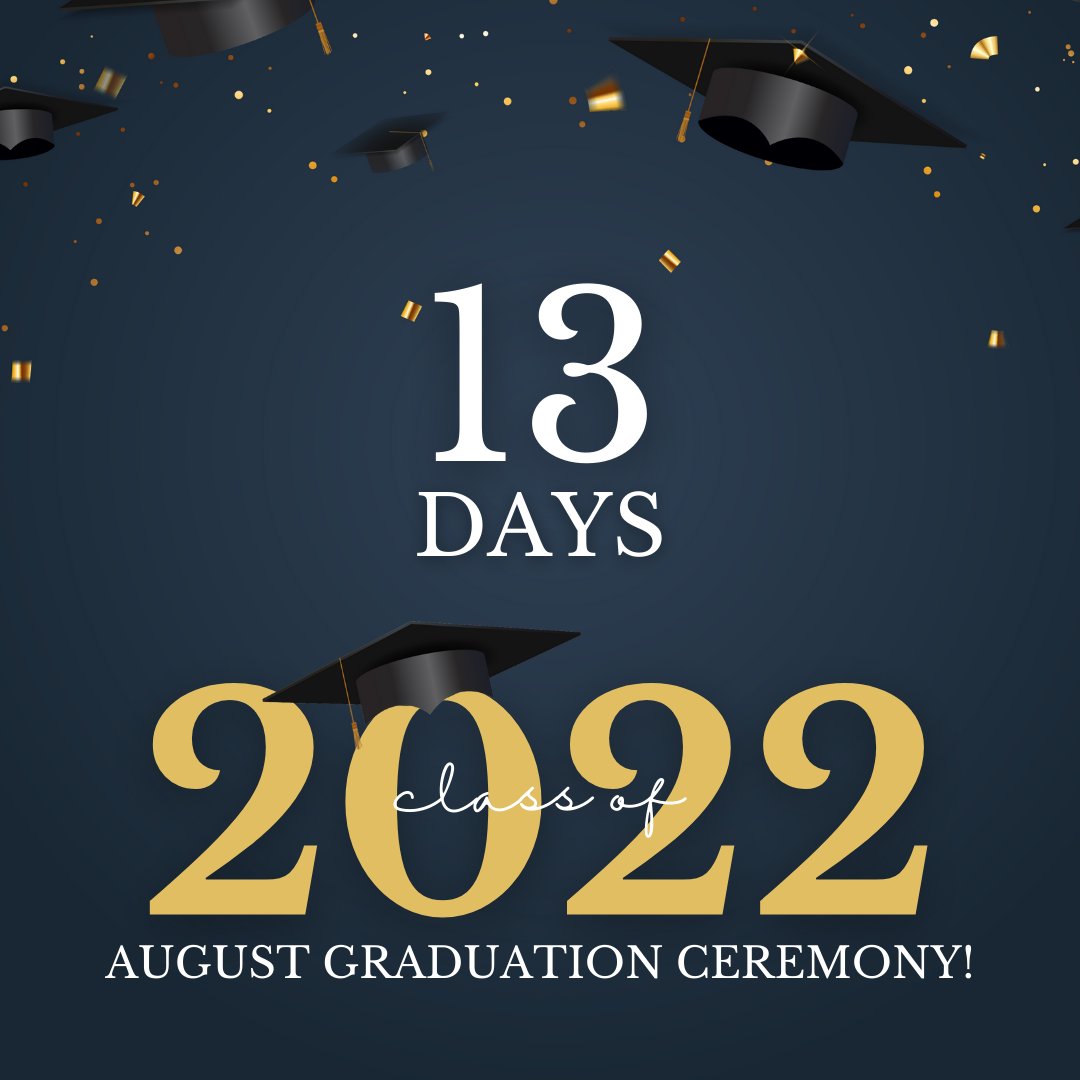 MyVirtualAcadem's tweet photo. 13 more days until our August virtual graduation ceremony!
 
Have you completed all your classes yet? If so we can’t wait to see you on the 31st at 7 pm! https://t.co/iNdFZwIMSF