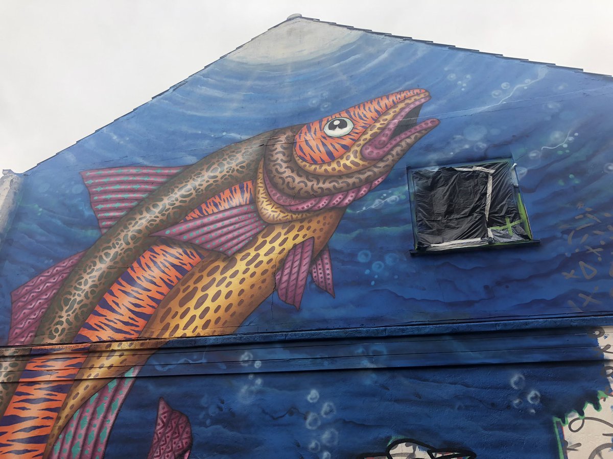 LaKingabout's tweet photo. Look at this thing of beauty. The mural’s almost finished in Grimsby town centre and it’s stunning. It’s part of the Paint the Town Proud project by @creativestartuk @pttp_grimsby #GreatGrimsby https://t.co/tLJWHB0Icx