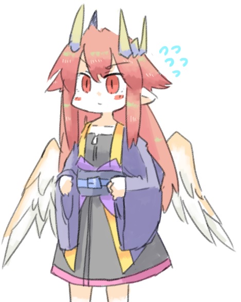 今日の再掲はルフェちゃん
角族と鳥族のハーフ。目付きが悪いのがコンプレックス。
頭の回転が速く、お仕事もマルチタスクでテキパキできる。カッコイー! 