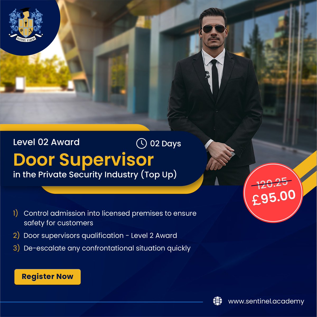 sentinelacad3my's tweet photo. To work as a #door_supervisor without an SIA #license is a criminal offense. Attain certification and learn how to stand as a #security_guard over licensed premises, manage conflicts, document criminality, and ensure safety for customers.
Enrol today! https://t.co/KZym2lhDRo https://t.co/2JC9UC7psH