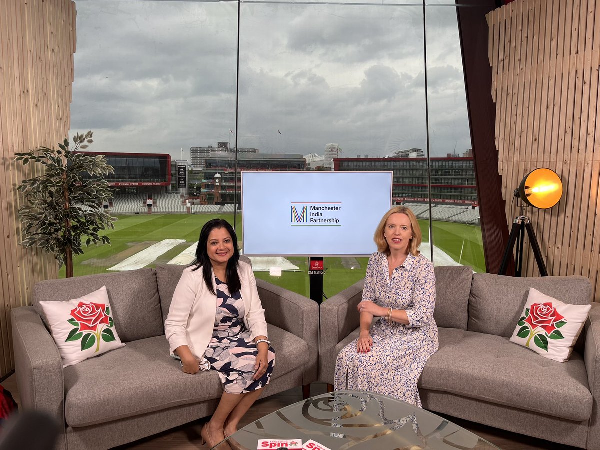 Thank you <a href="/lancscricket/">Lancashire Lightning</a> for having us in your studio today! 🏏 We were delighted to have the opportunity to speak to <a href="/Sundarwashi5/">Washington Sundar</a> about his time here, sport &amp; the cultural links between India &amp; Manchester. Watch this space for more content 🎥