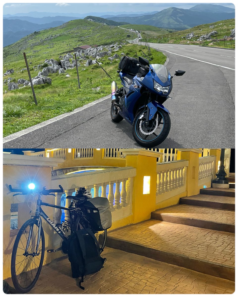 mv2r1's tweet photo. チャリとバイク 全経路
バイクで沖縄以外走破した
チャリ53% バイク98% 合わせて100%
#日本一周
#バイク
#チャリ https://t.co/F8ZxS9Gm7z