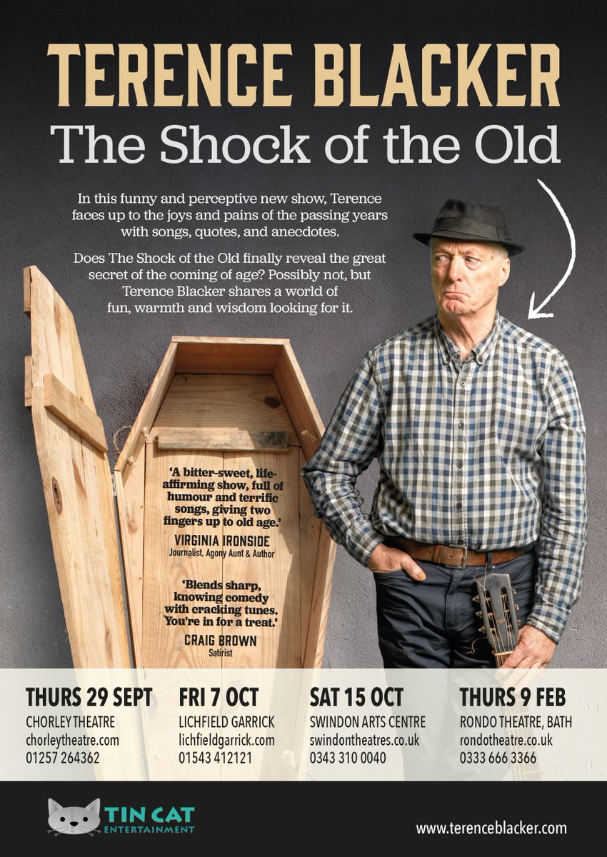 TerenceBlacker's tweet image. I'll also be giving Chorley, Lichfield, Swindon and Bath a light, gently teasing Shock of the Old over the next few months. Tickets are now on sale for them all.