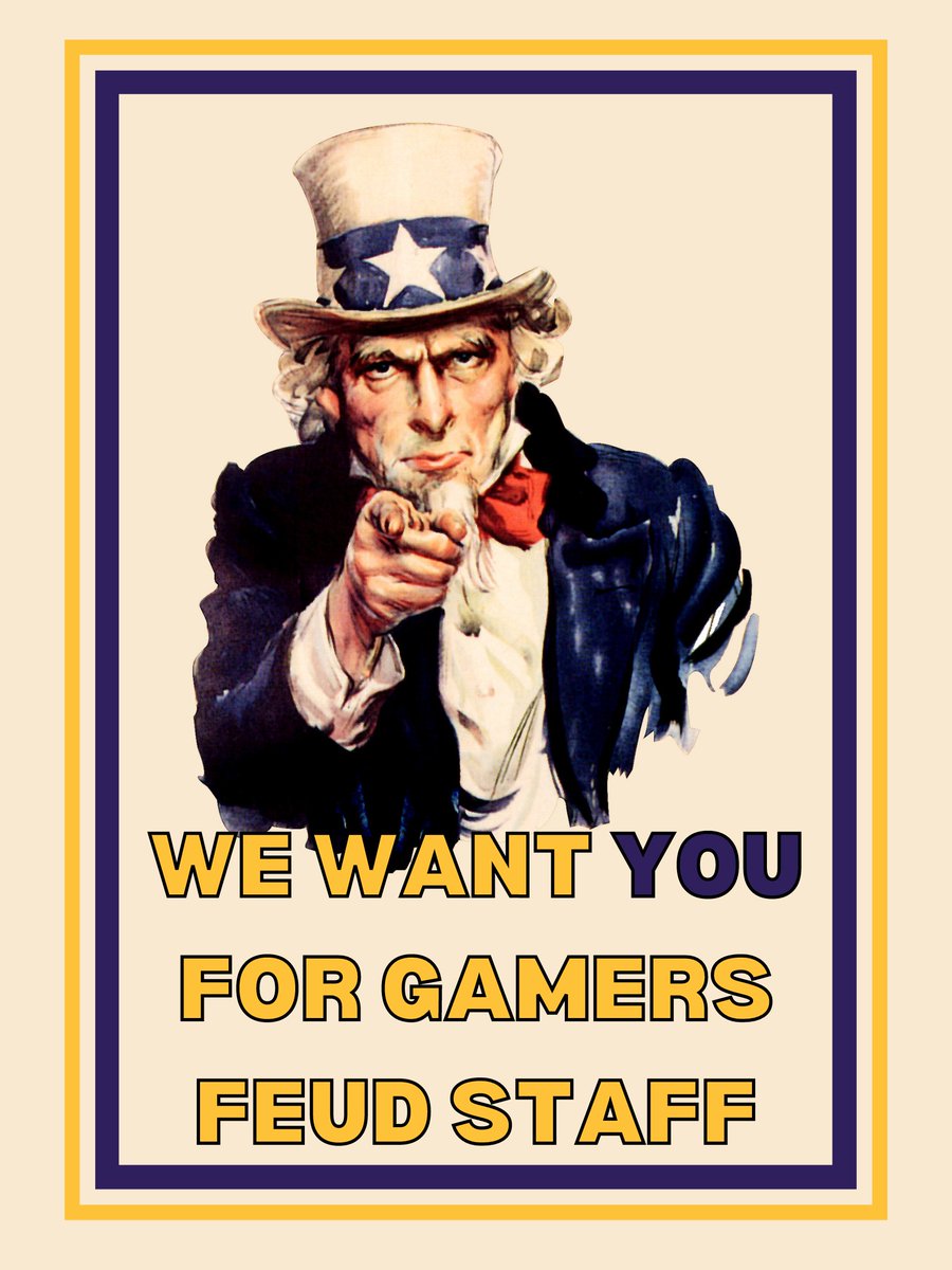 GamersFeud's tweet photo. We are looking forward to Season 2 in Sept! To do this, we will need all the help possible.

Looking for:
Recruiters, Production Staff, Creative, Social Media Managers, Moderators &amp; Hosts

Apply here: https://t.co/37UgoHjTVN 

#Twitch #Twitchstreamers #Twitchmods #GamersFeud https://t.co/qQgUbhAtFd