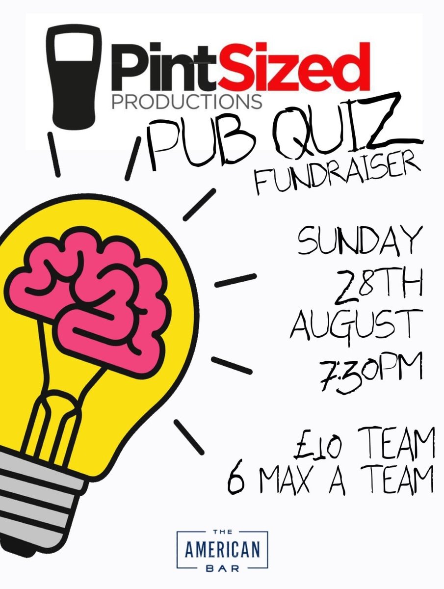 It's been a while since we had a good old fashioned Fundraiser and we would love to see you all there 

Save The Date - Sunday 28th August - American Bar 

Gather up all your smartest mates to make up a team. Max 6 per team