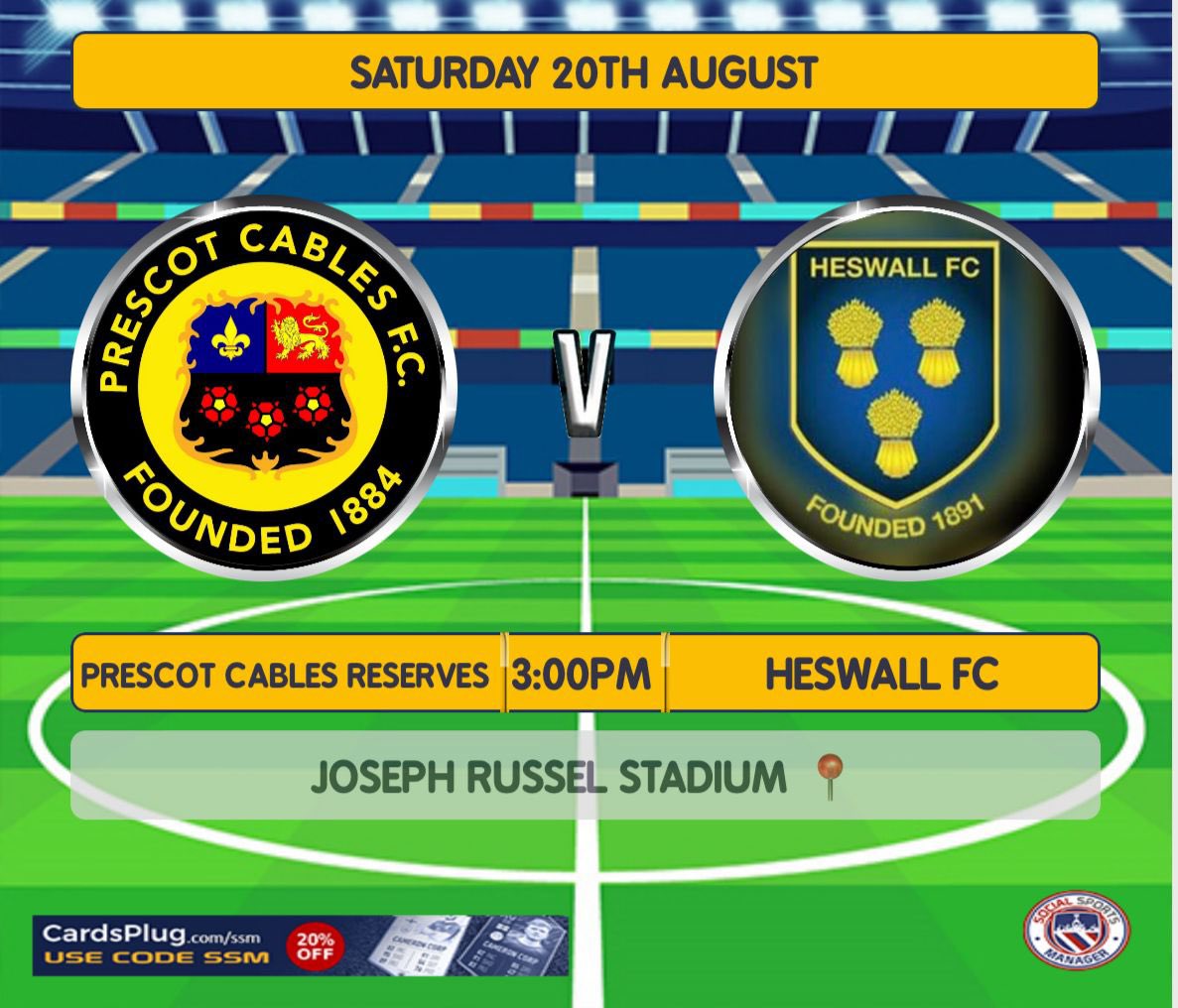 Massive game this Saturday as we welcome Heswall FC to the Joseph Russel Stadium. Both teams still looking for their first 3 points of the season. Get yourself down and support the lads. Bar not open.