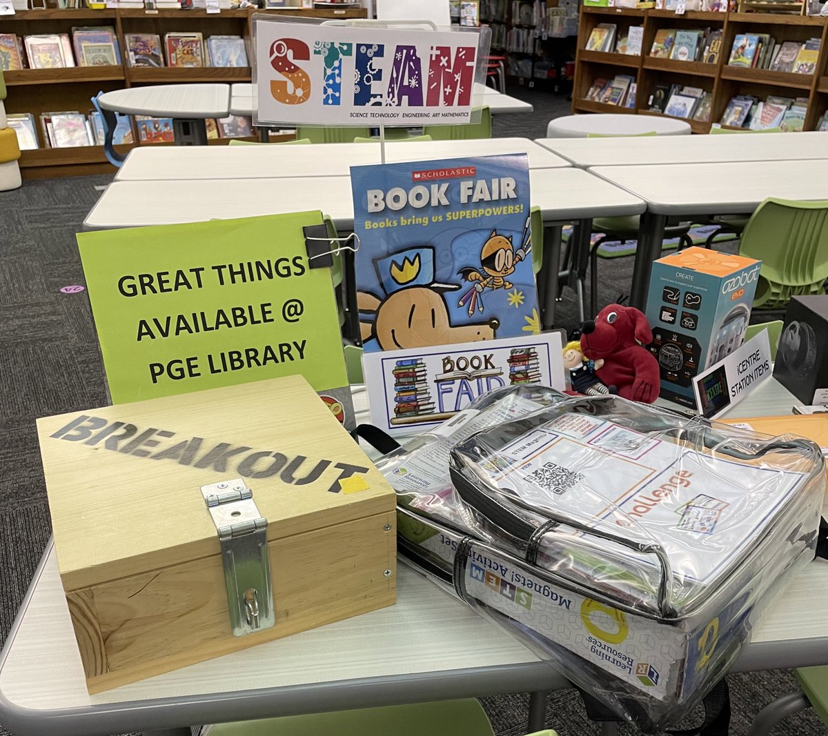 sbutleross's tweet photo. Summer Library book bags coming back! Showing off on a table display that the library is books &amp; so much more! @ParkGlenES @KellerISD @KellerLibraries #kellerlibraries #kidsdeserveit https://t.co/boRiXTJqqJ