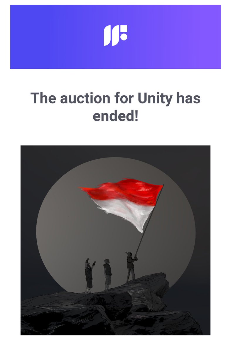 Congrats <a href="/tanpabakart/">Shariful Anam</a> for winning the auction! 🎉 
"Unity"
special drop series

Also thanks 
<a href="/atrdynn/">Atrdynn◎</a>
and 
<a href="/xkagamx/">Aga</a>
for placing bids 🙏
dont forget claim pNFT Merdeka!!!

#solana