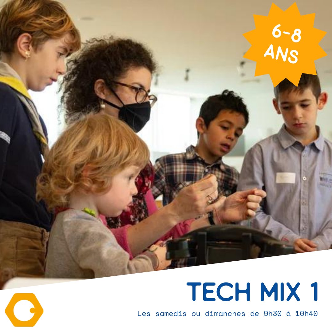 Tech Mix 1 est notre cours dédié aux plus petits.
Initiation
• 💻 à la programmation
• 🤖 à la robotique
• 🔌aux circuits électriques
• ✂️à la fabrication 
📆Les samedis (FR) ou dimanches (FR/EN) de 9h30 à 10h40
✏️Infos &amp; inscriptions sur notre site web en bio 👆