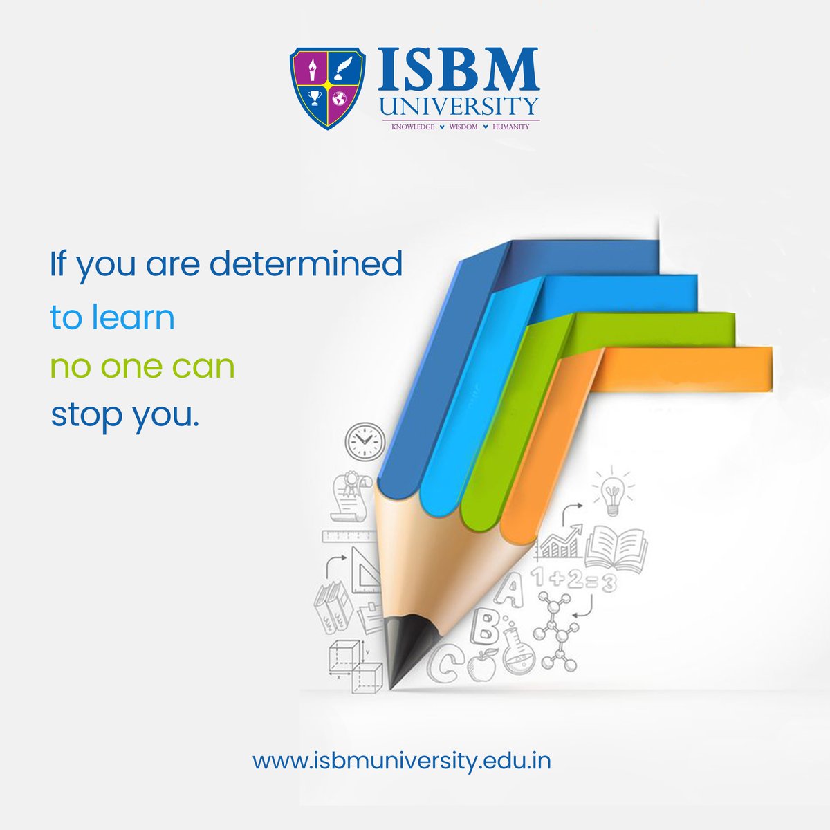 ISBMUniversity's tweet photo. If you are determined to learn, no one can no one can stop YOU.
.
#isbm #isbmuniversity #education #chattisgarh #chattisgarhuniversity #admissionsopen #businesscourses #mba #mbacourse #mbauniversity #quotesfortheday #motivationalquote https://t.co/4DRrshyM9n
