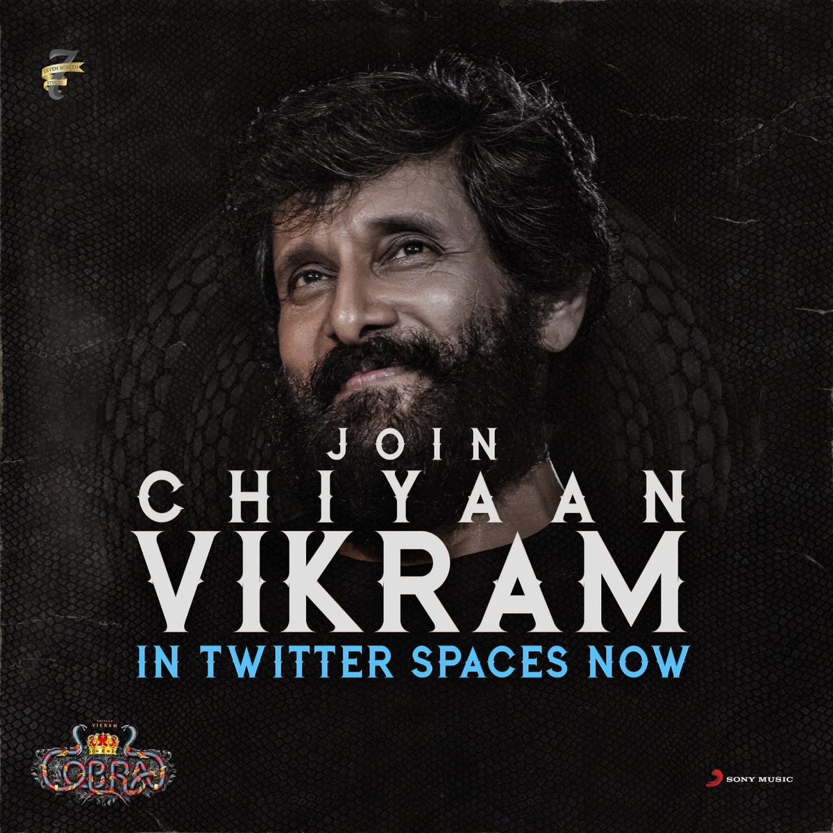 Karthikravivarm's tweet photo. Join @chiyaan in #CobraTwitterSpaces Now

https://t.co/17lTVvyP2N

@7screenstudio https://t.co/PKhOGzbscS