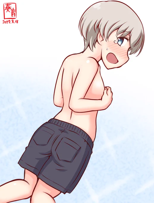 「えっ、え…そっちを向くの…?無理だよぉ!!」#艦これ版真剣お絵描き60分一本勝負_20220818#レーベレヒト・マース 