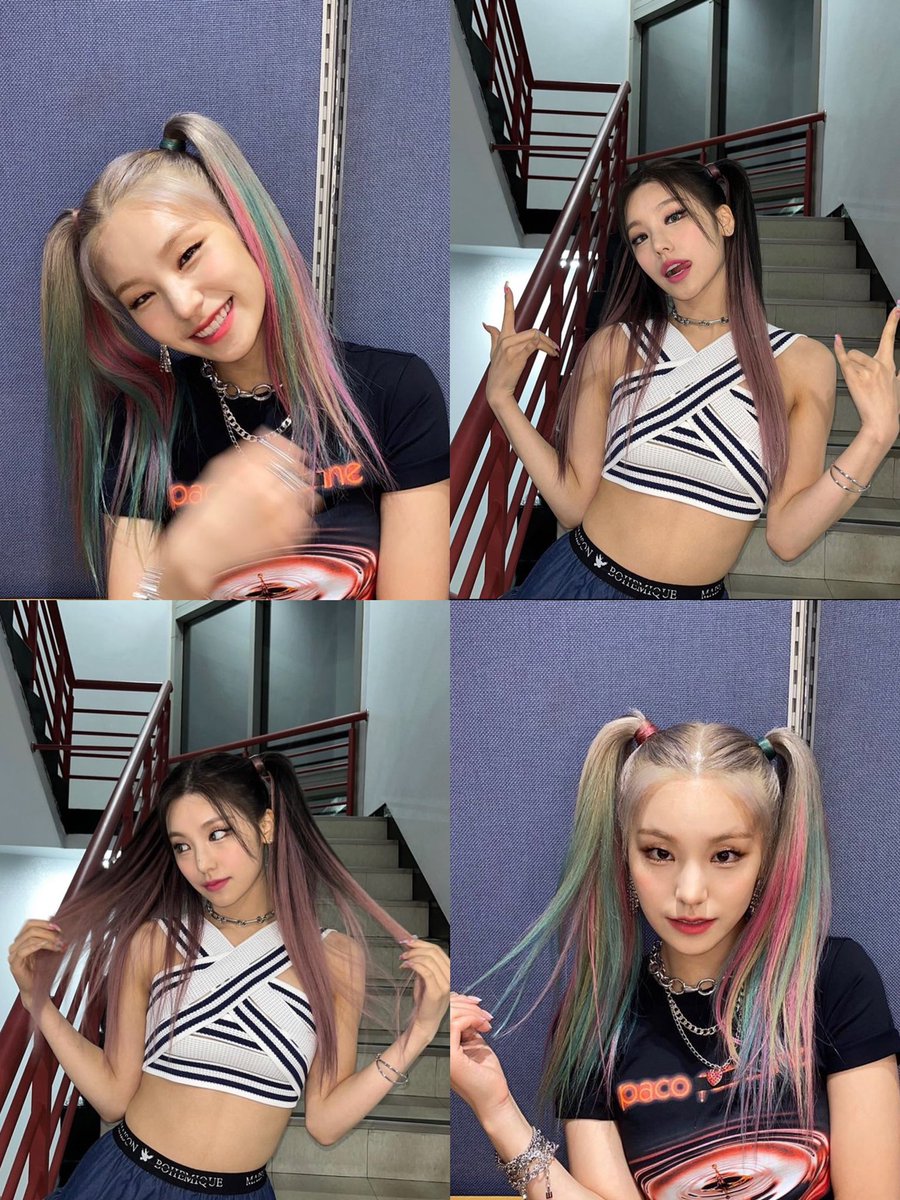 hyjthinker's tweet image. pigtail yeji u will always be superior