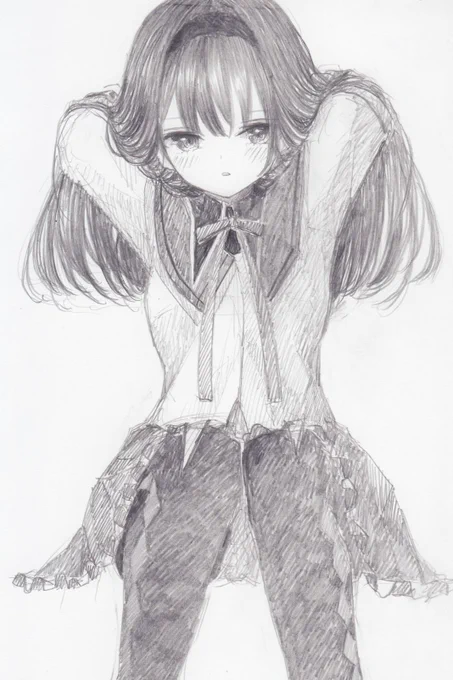 シャーペンで描きました。魔法少女まどか☆マギカから、暁美ほむらです#魔法少女まどかマギカ 