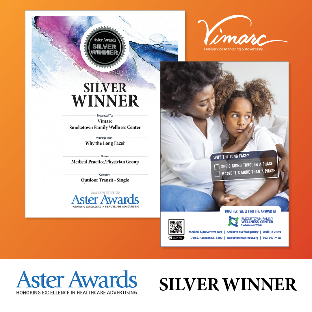 Vimarc's tweet photo. A is for August, awesome work and Aster Awards! We are proud to announce that we’ve earned 2 Golds and 1 Silver award for our @smoketownwell campaign. #agencypride #beheard https://t.co/2nqbKlZaFq