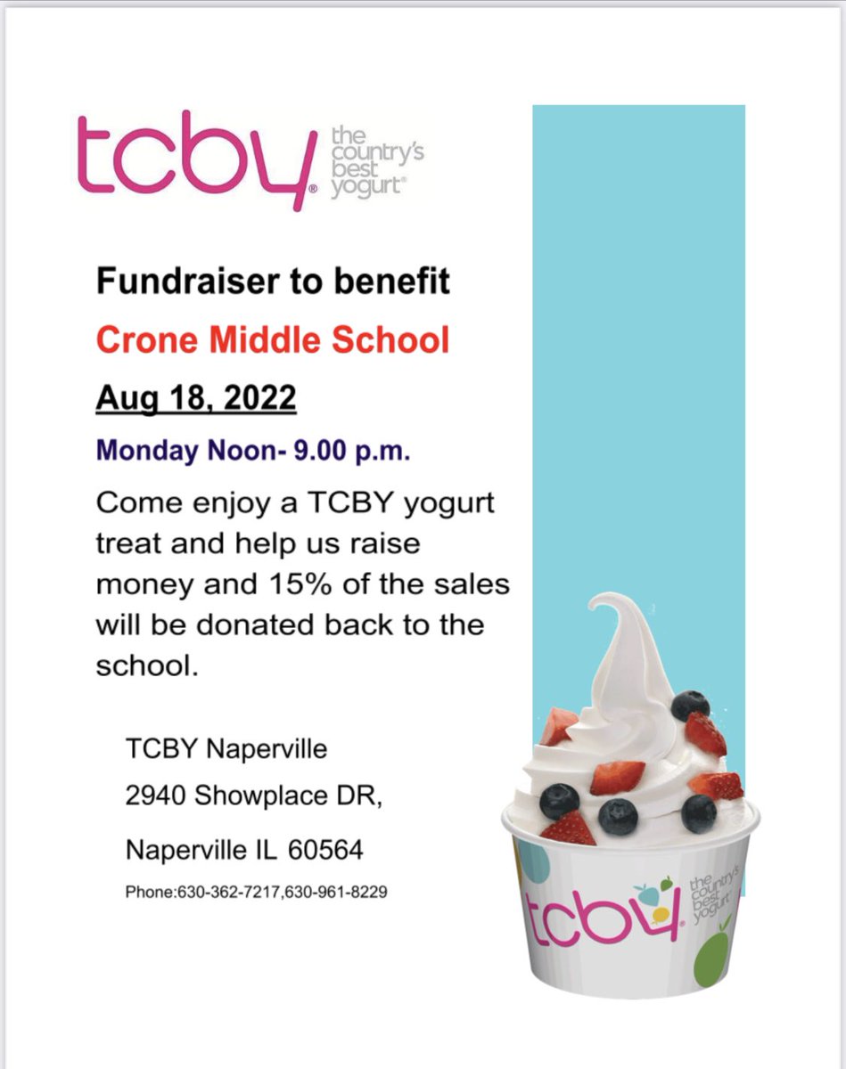 Celebrate the first day with TCBY tonight!