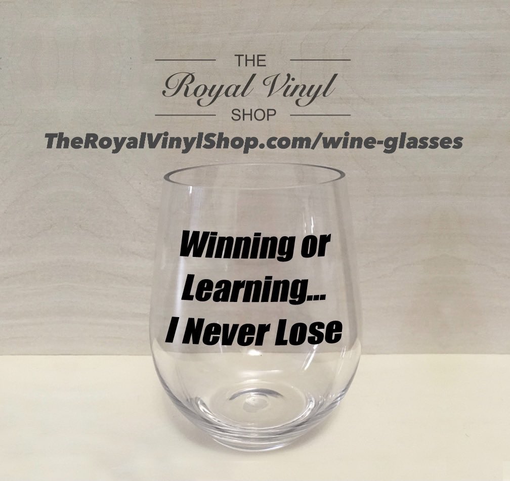 RoyalVinylShop's tweet photo. “Winning or Learning… I Never Lose” - Customized Stemless Acrylic Wine Glass by The Royal Vinyl Shop. Personalize your own wine glasses @ https://t.co/EiONXYLNDW

#theroyalvinylshop #winning #neverlose #win #motivation #wineglass #wineglasses #customwineglasses #wine #wines https://t.co/5iKsiFzYLk