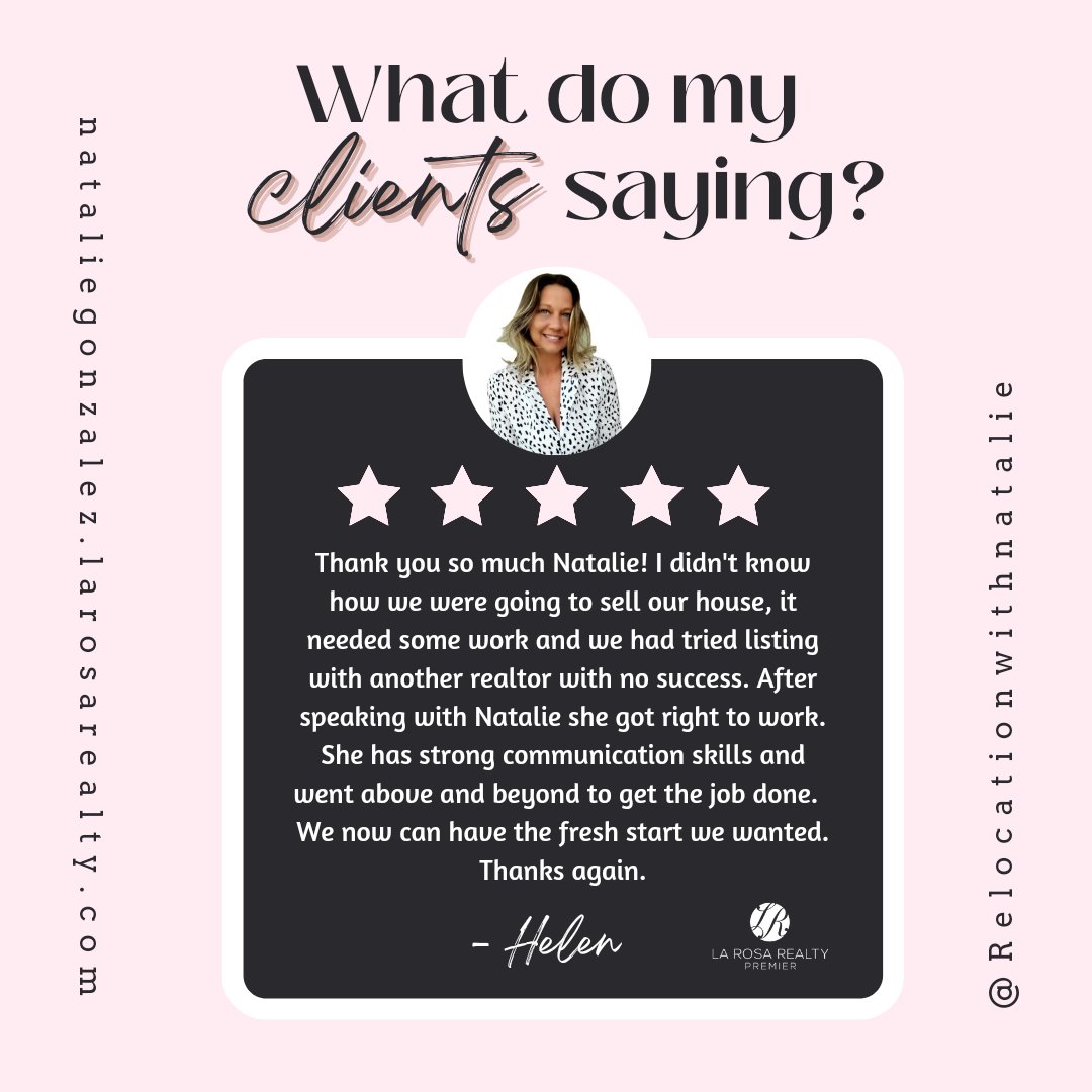 relocationwith's tweet photo. What do my clients say?
# REALTOR® #relocationwithnatalie #realestate #home #reviews https://t.co/Us8JodJZZV