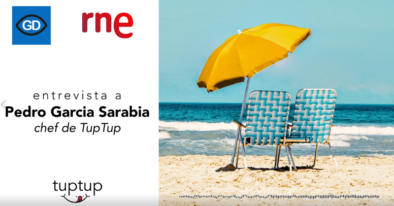 Pideuntup's tweet photo. 📻 🏖️ Con la excusa de los #tuppers que nos podemos llevar a la playa, @rne nos ha hecho unas preguntas muuuy interesantes. Os dejamos esta entrevista fresquita del programa @GD_RNE a nuestro #chef Pedro Garcia Sarabia. ¡FELIZ VERANO! 

#PideUnTup