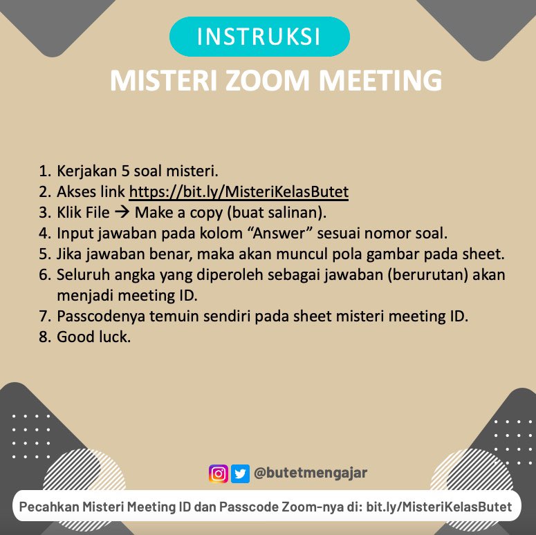 butetmengajar's tweet image. Live Class
Edisi Persiapan UTBK 2023 ✨

🔥Sat-Set-Sat-Set
Pengetahuan Kuantitatif🔥

🗓 Sabtu, 20 Agustus 2022
⏰ Pukul 19.00 WIB
Via zoom dan live youtube. 

Selamat mecahin misteri zoom meetingnya wak. 🥳🥳