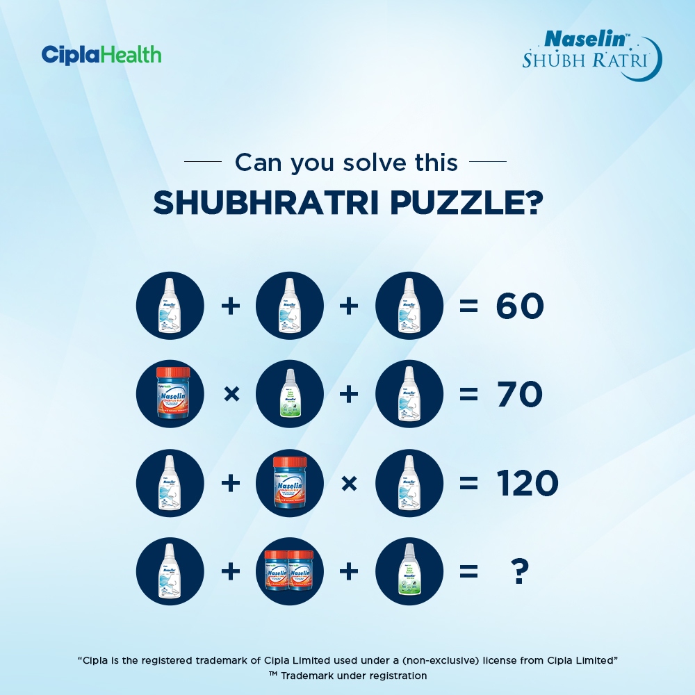 naselin_in's tweet photo. We know you can! Share your answers with us in the comments section below. Donโt forget to tag your friends!
#Shubhratri #Naselin #Ciplahealth #Nasalspray #quiz #quizinstagram #mathsquiz #mathsquestions https://t.co/sYAoD9jpLx