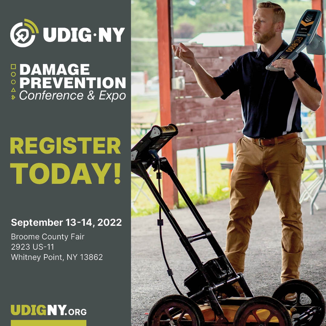 UDigNY's tweet photo. Register today for the Damage Prevention Conference &amp; Expo to take one of our tracked sessions designed to provide enhanced education within the excavation industry.

#upstatenewyork #albany #rochester #buffalo #binghamton #syracuse #damageprevention #broomecountyfair https://t.co/ize5CWZTAS