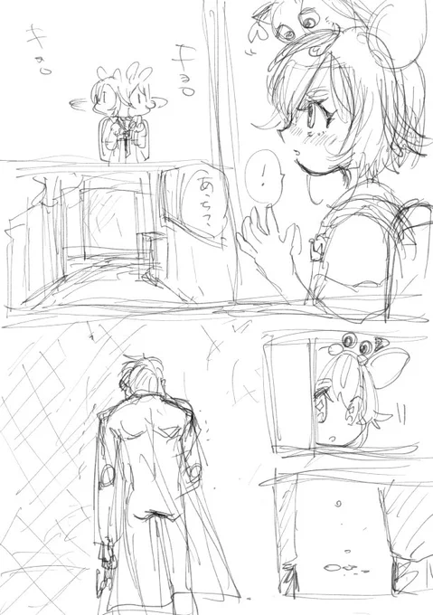 にじ甲ラスト見て、レオス監督といちごちゃんの試合後妄想を描いてたけど、ちょっと時間かかりすぎたからラフで。 