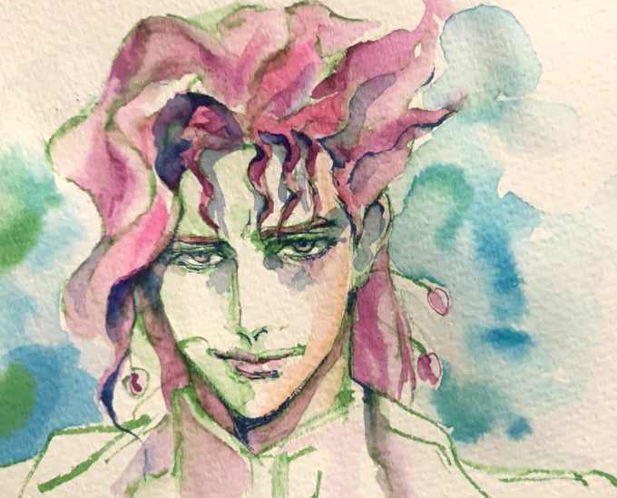 #1日1ラクガキ初期のちょっとヌメヌメしてた頃の花京院もいいよね。 